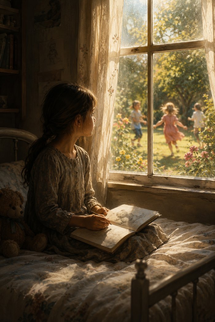 Dani de niña mirando por la ventana — capítulo 1