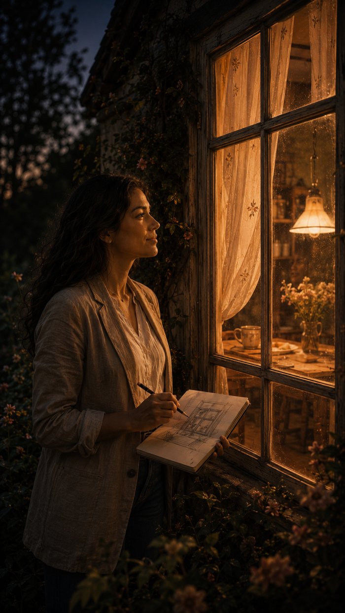 Dani adulta frente a una ventana iluminada — capítulo 16